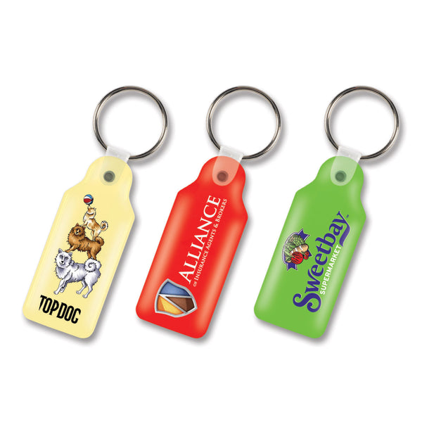 Clip Flexi Resin Key Ring - Rectangle (White)