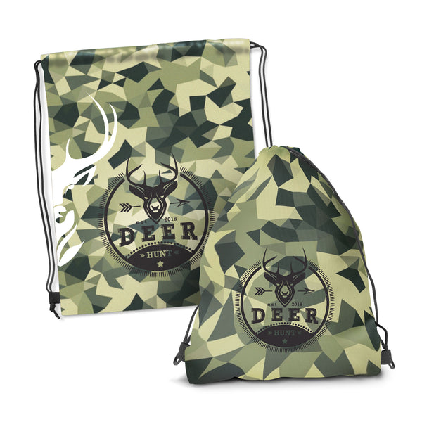 Venture Drawstring Backpack - Full Colour (White)