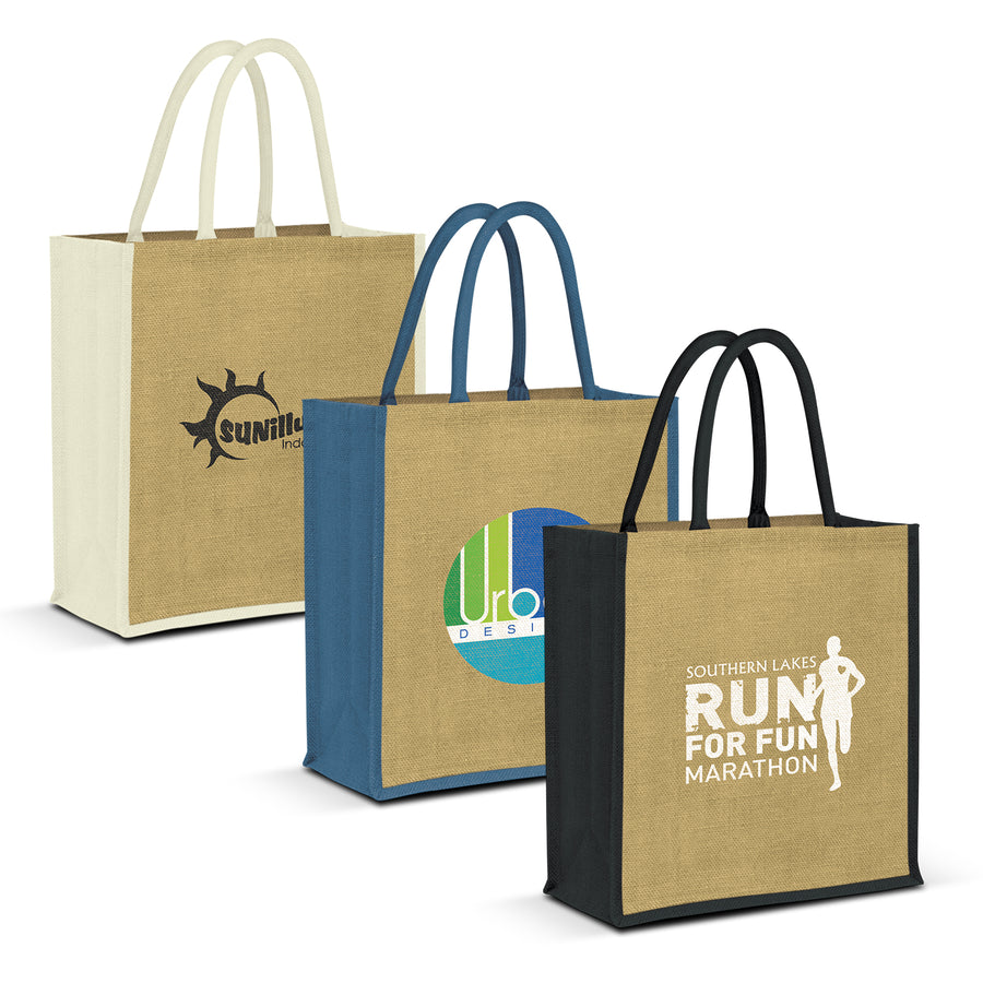 Harbour Jute Tote Bag (Natural/Black)