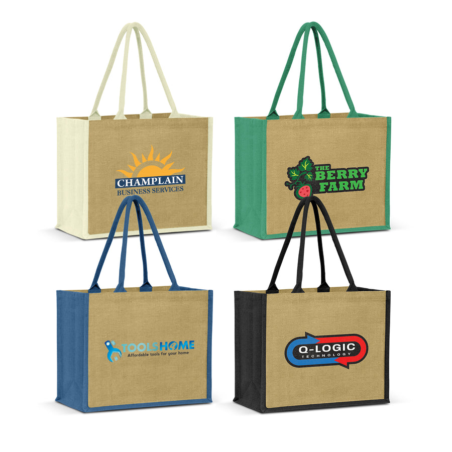 Volta Jute Tote Bag (Natural/White)