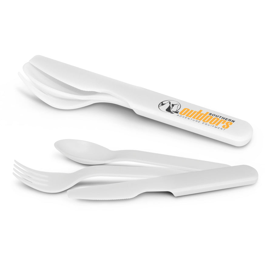 Trek Knife Fork and Spoon Set (White)