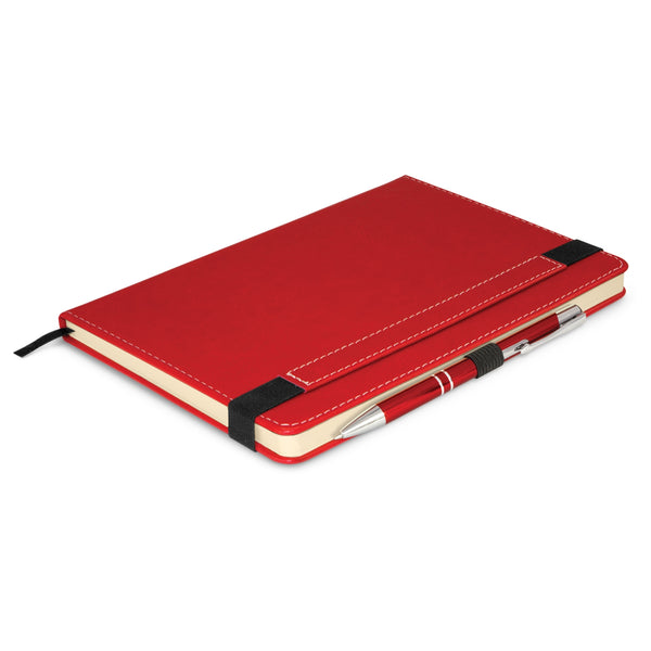 Grain Notebook with Pen (Red)