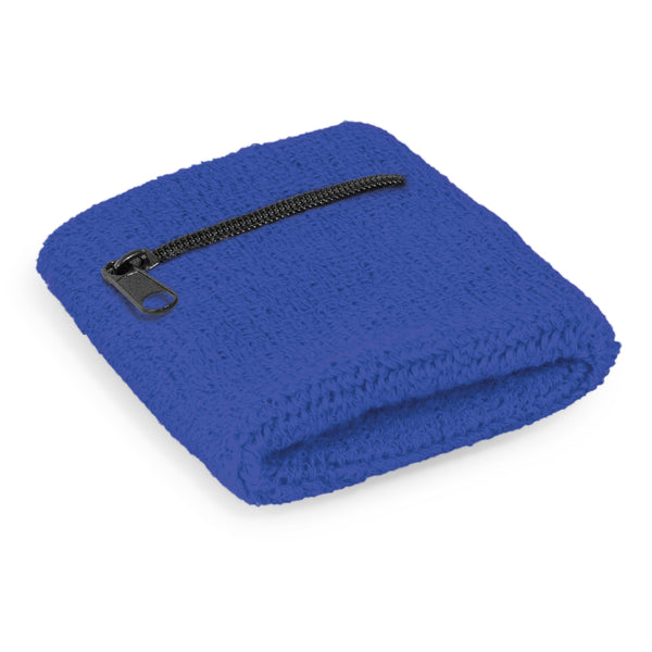 Current Wrist Sweat Band with Pocket (Dark Blue)
