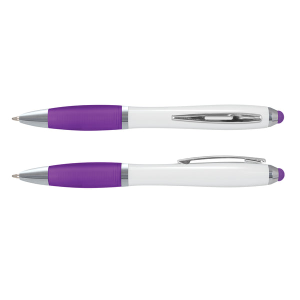 Slate Stylus Pen - White Barrel (Purple)