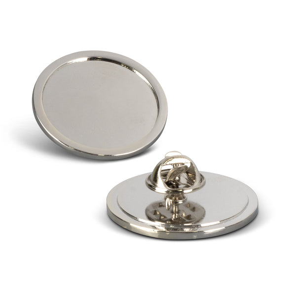 Crest Lapel Pin - Round Large (Silver)