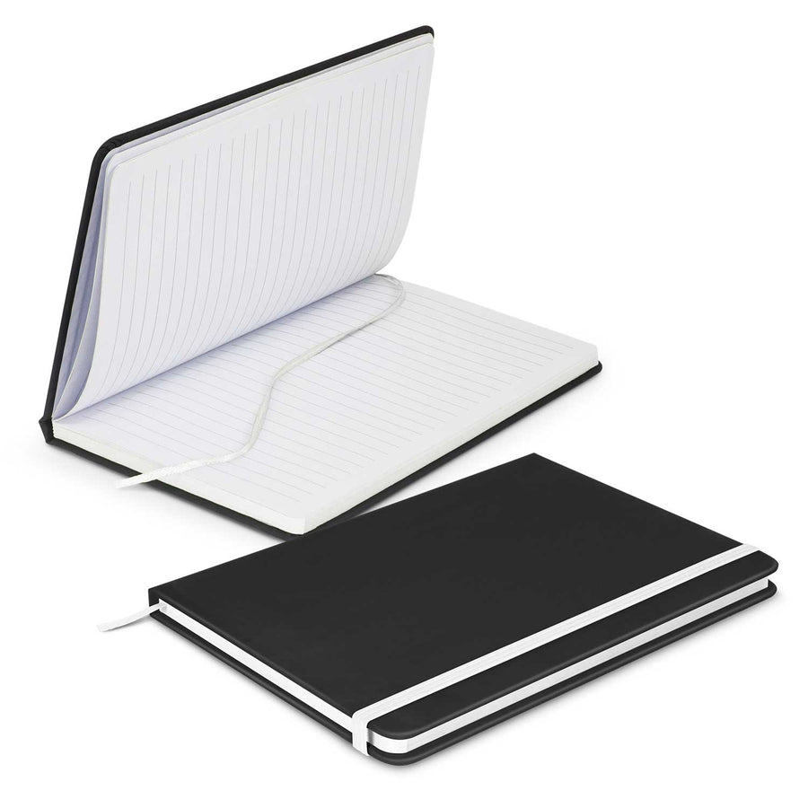 Linen Black Notebook (White)