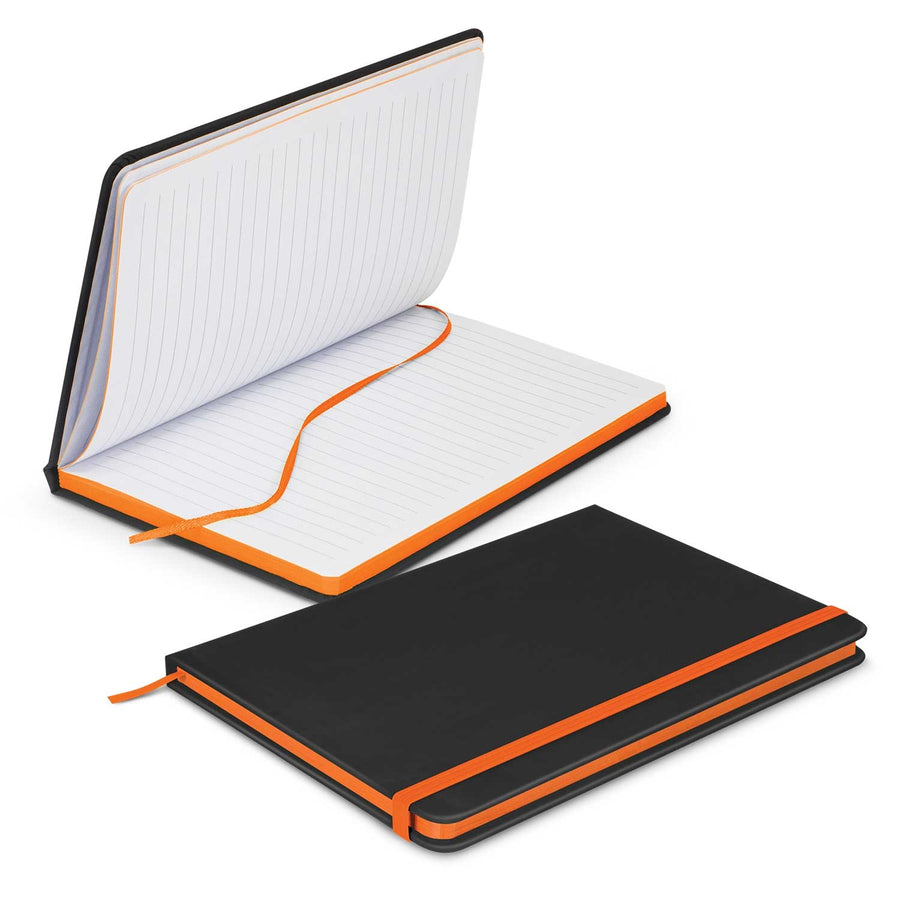 Linen Black Notebook (Orange)