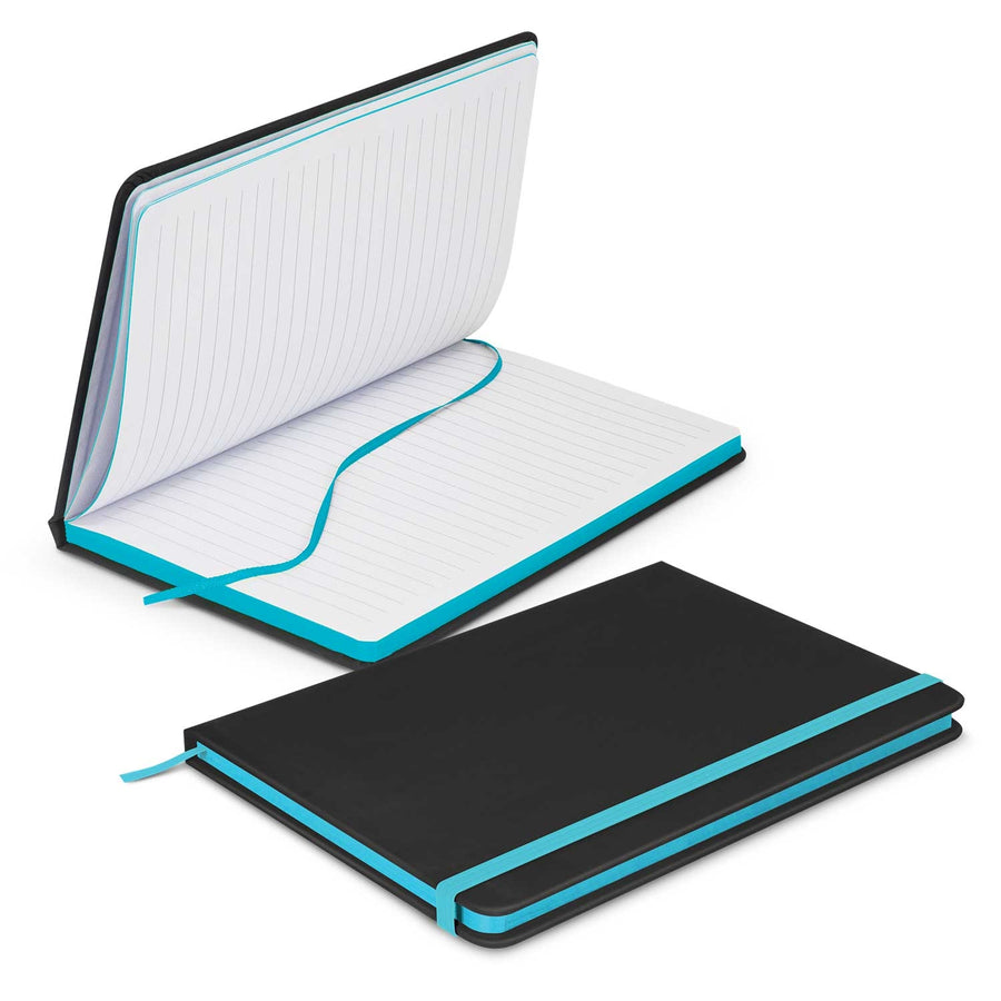 Linen Black Notebook (Light Blue)