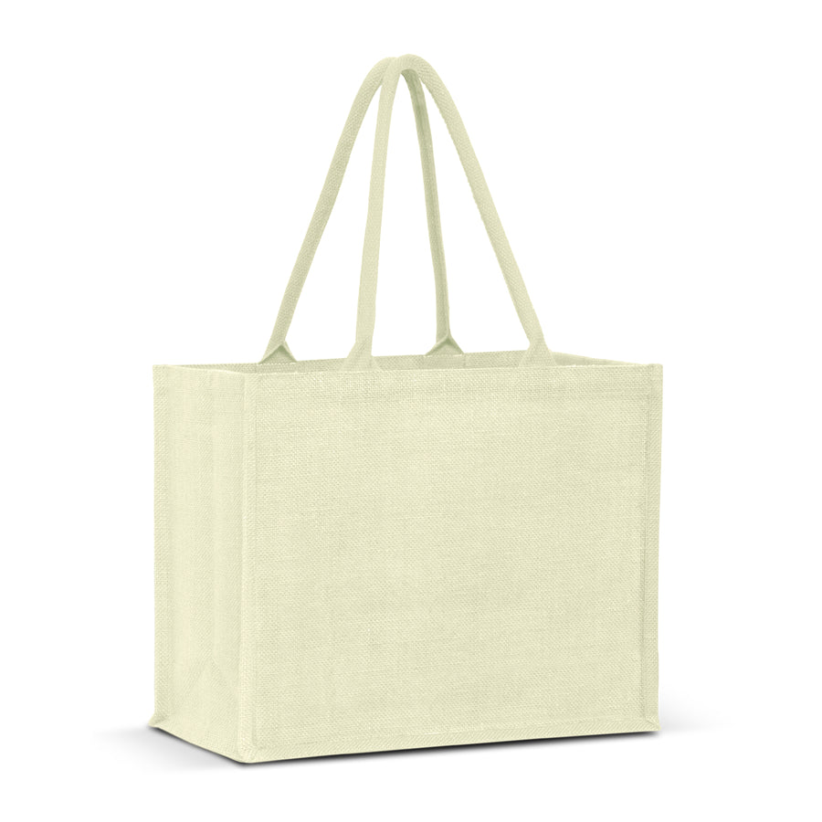 Weft Jute Tote Bag - Colour Match (White)