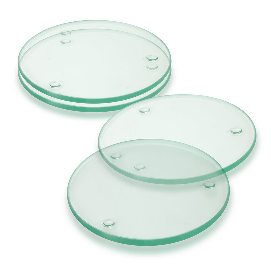 Clarity Glass Coaster - Set of 4 - Round (Clear)