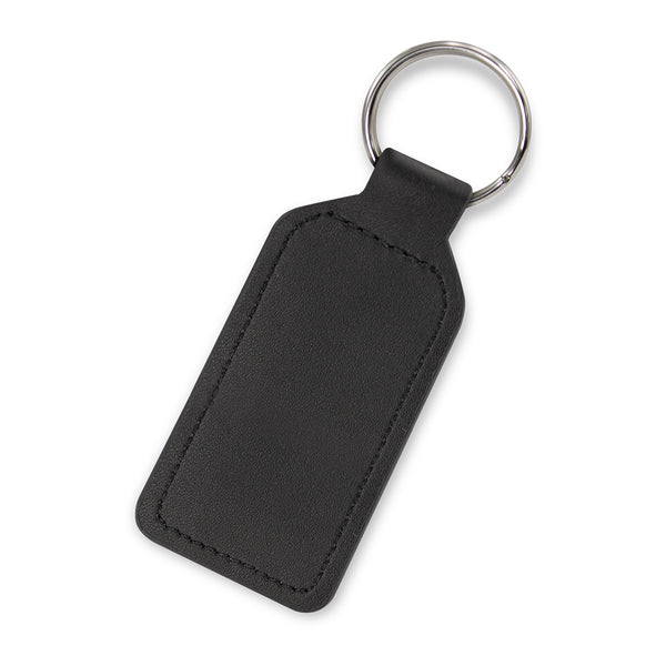 Fob Prince Leather Key Ring - Rectangle (Black)