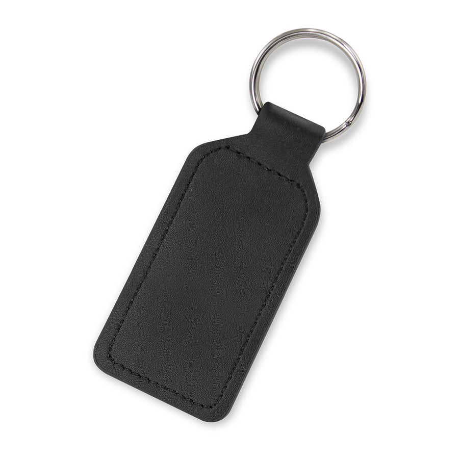 Fob Prince Leather Key Ring - Rectangle (Black)