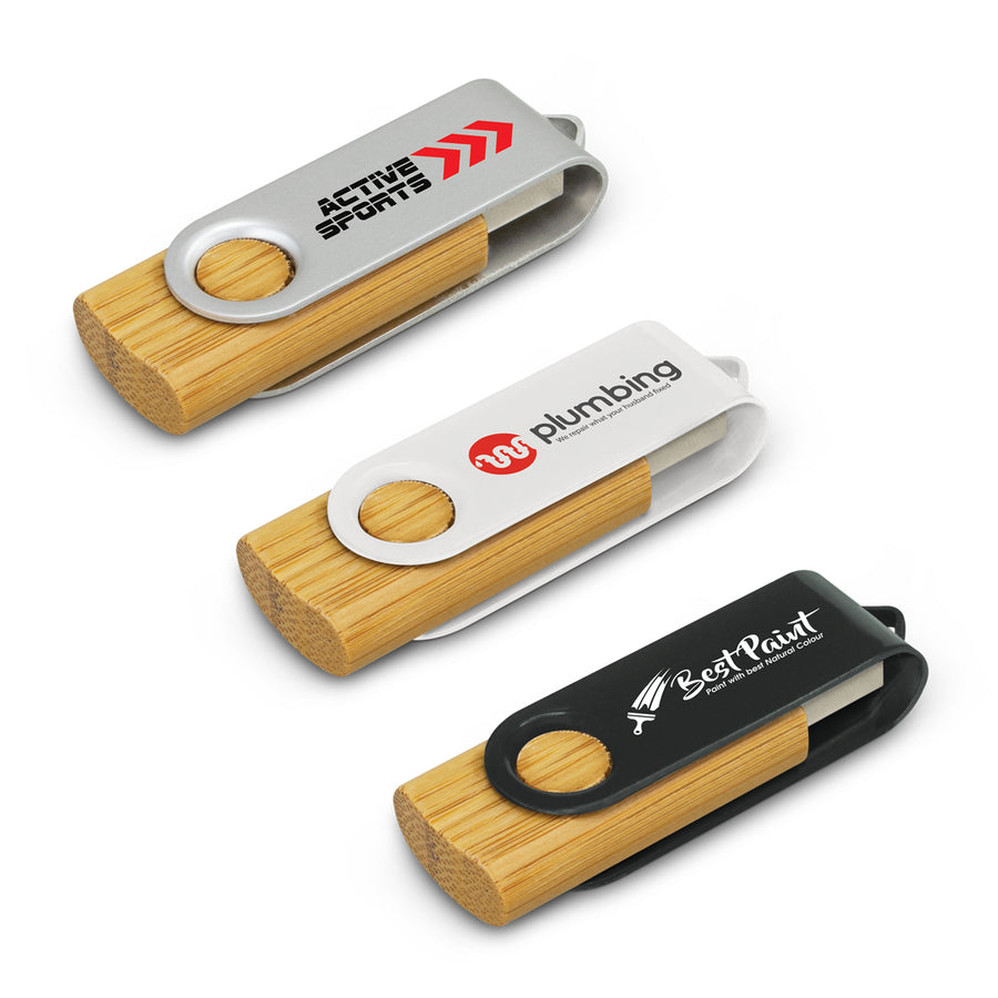 Cipher 4GB Bamboo Flash Drive (Teal/Natural)