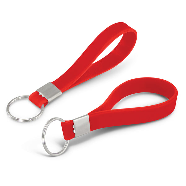 Grip Silicone Key Ring - Debossed (Red)