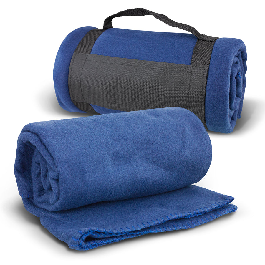 Ember Fleece Blanket with Strap (Royal Blue)
