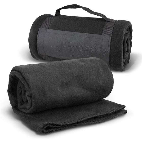 Ember Fleece Blanket with Strap (Black)
