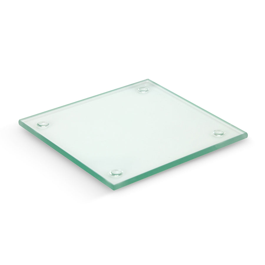 Crystal Single Glass Coaster Square - Full Colour (Clear)