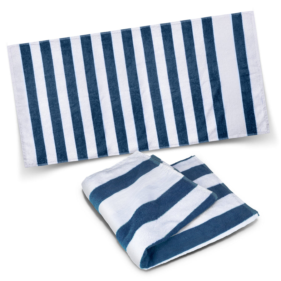 Esplanade Beach Towel (White/Navy)