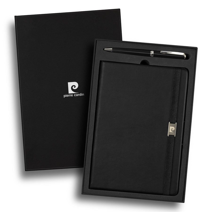 Pierre Cardin Nouvelle Notebook and Pen Gift Set (Black)