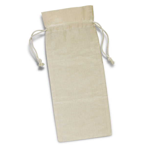 Flax Cotton Wine Drawstring Bag (Natural)