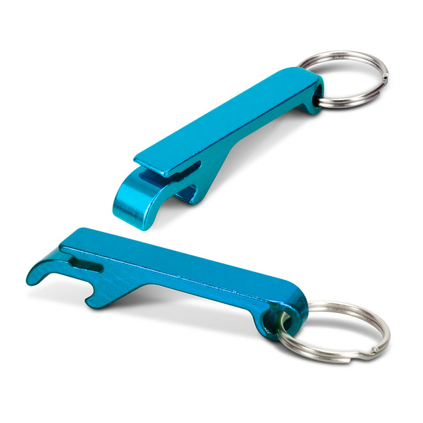 Fob Metal Bottle Opener Key Ring (Light Blue)