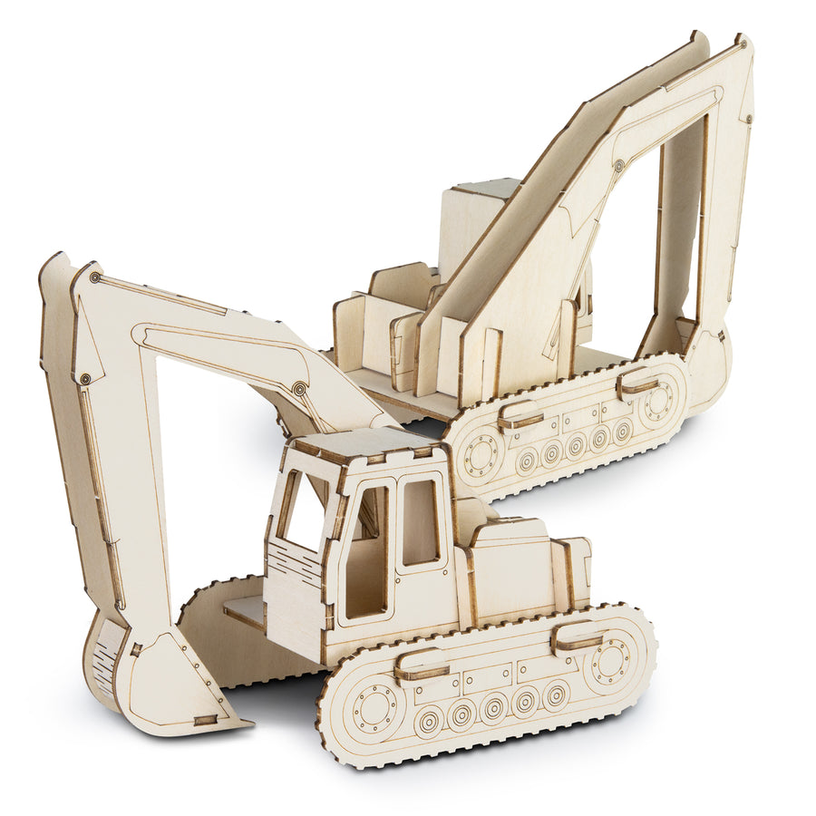 BRANDCRAFT Excavator Wooden Model (Natural)