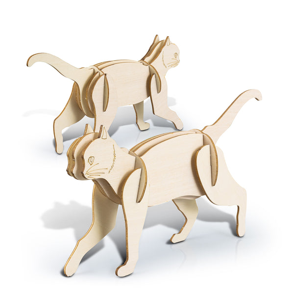 BRANDCRAFT Cat Wooden Model (Natural)