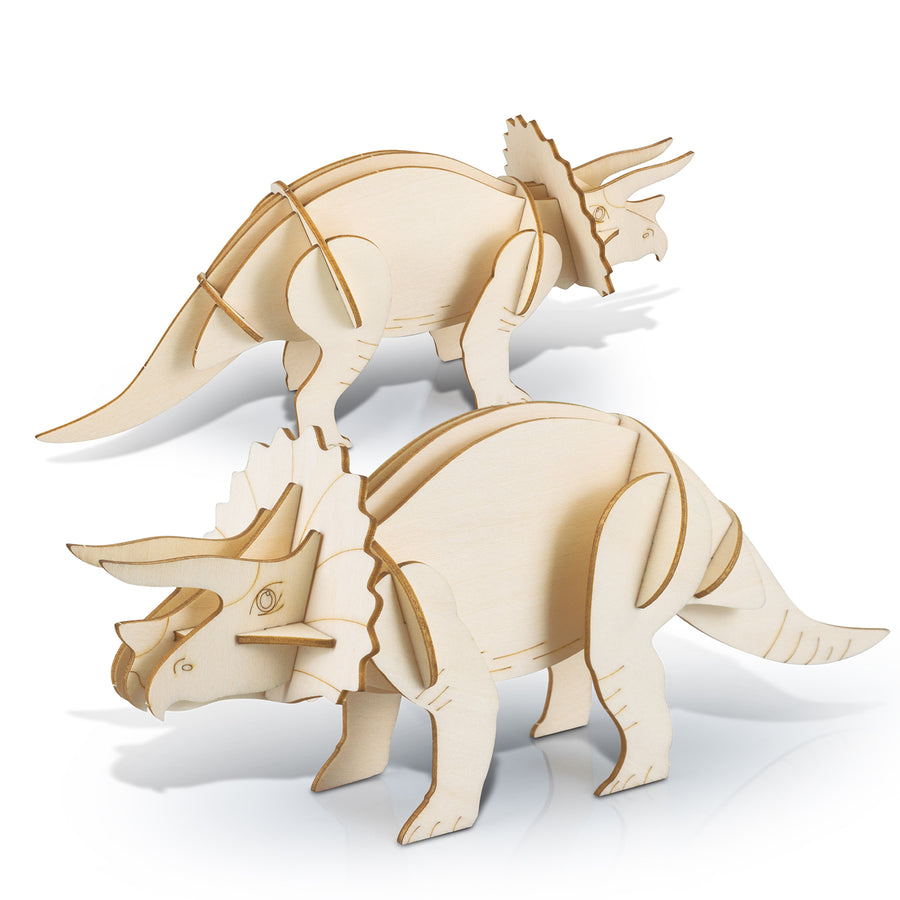 BRANDCRAFT Triceratops Wooden Model (Natural)