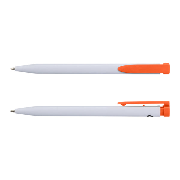 Sage Recycled Plastic Pen (White/Orange)