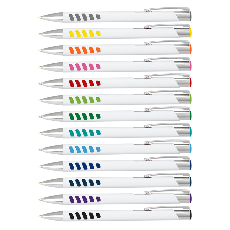 Onyx Grip Pen - White Barrel (White/Kelly Green)