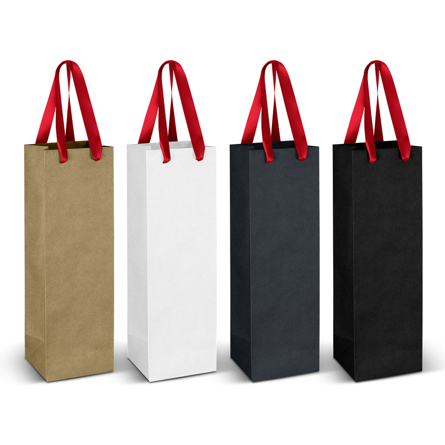 Vineyard Ribbon Handle Paper Bag (Red)