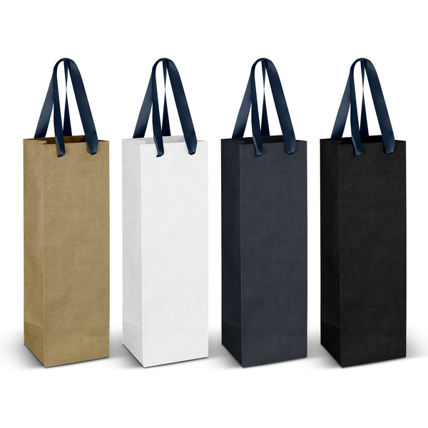 Vineyard Ribbon Handle Paper Bag (Navy)