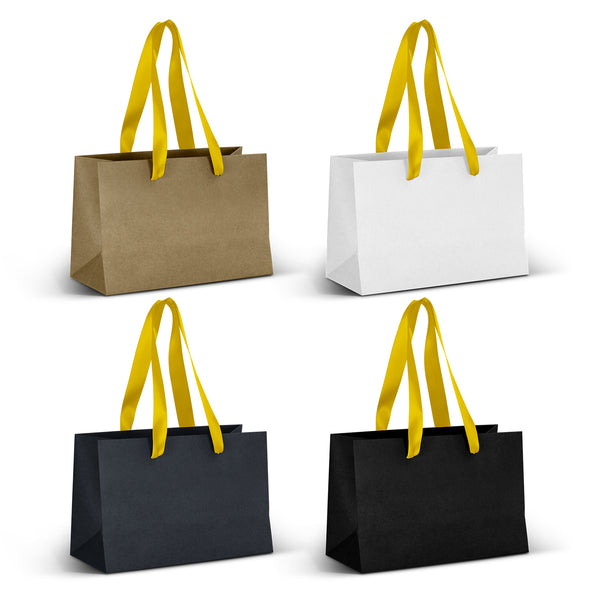 Boutique Small Ribbon Handle Paper Bag (Yellow)