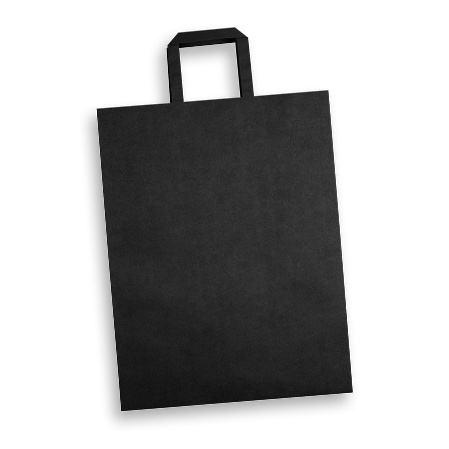 Canvas Extra Large Flat Handle Paper Bag Portrait (Black)