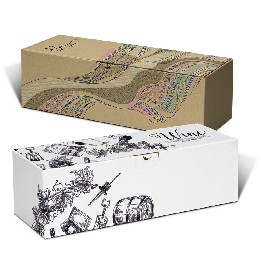 Vault Die Cut Box with Locking Lid - 395x115x115mm (Natural/White)