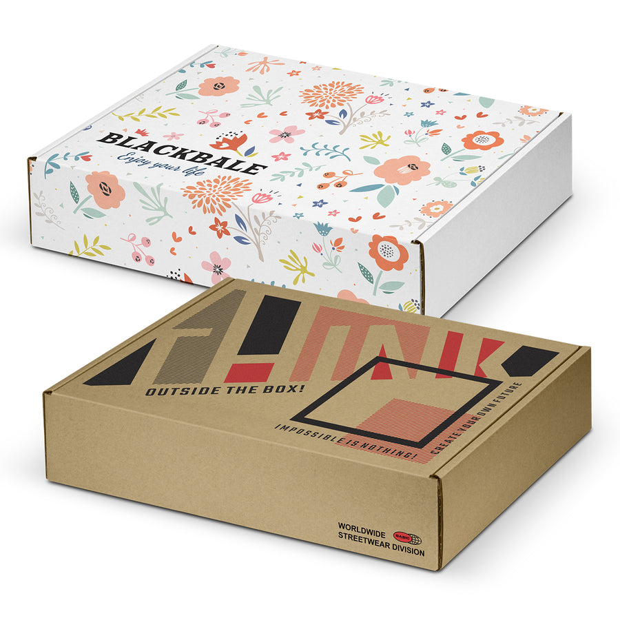 Atlas Die Cut Box with Locking Lid - 465x320x120mm (Natural/Natural)