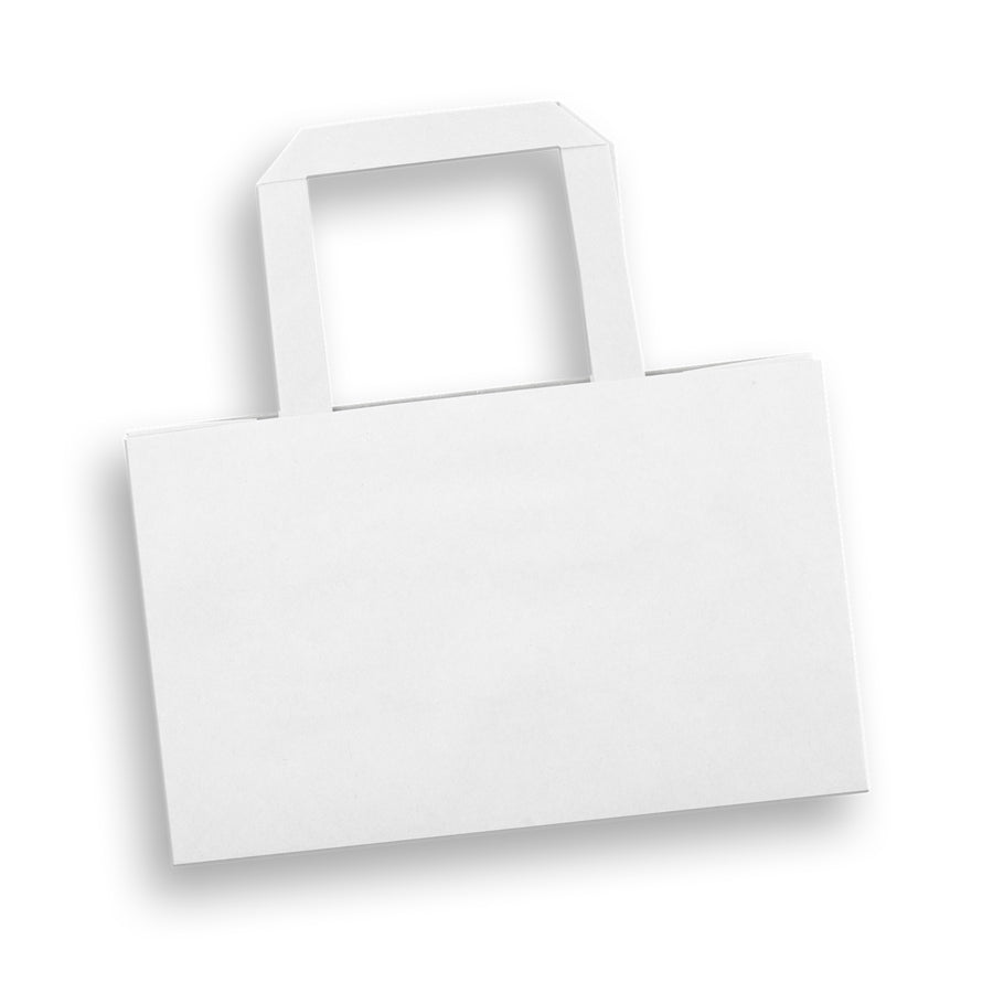 Grain Small Flat Handle Paper Bag Landscape (White)