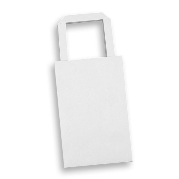 Grain Small Flat Handle Paper Bag Portrait (White)