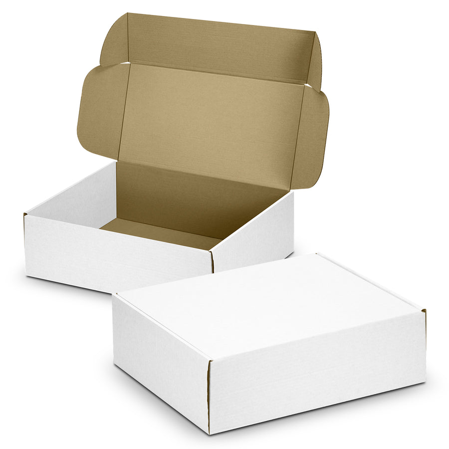Vault Die Cut Box with Locking Lid - 502x295x150mm (White/Natural)
