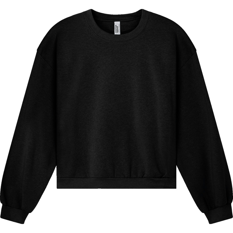 American Apparel RF494 Boxy Cropped Crewneck (Black)