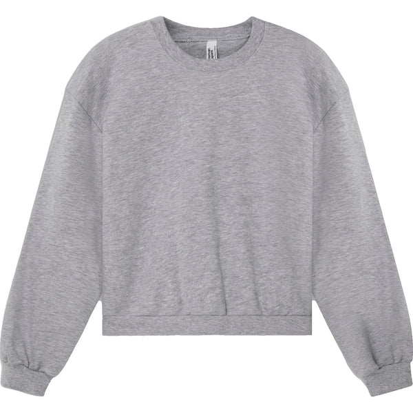 American Apparel RF494 Boxy Cropped Crewneck (Heather Grey)