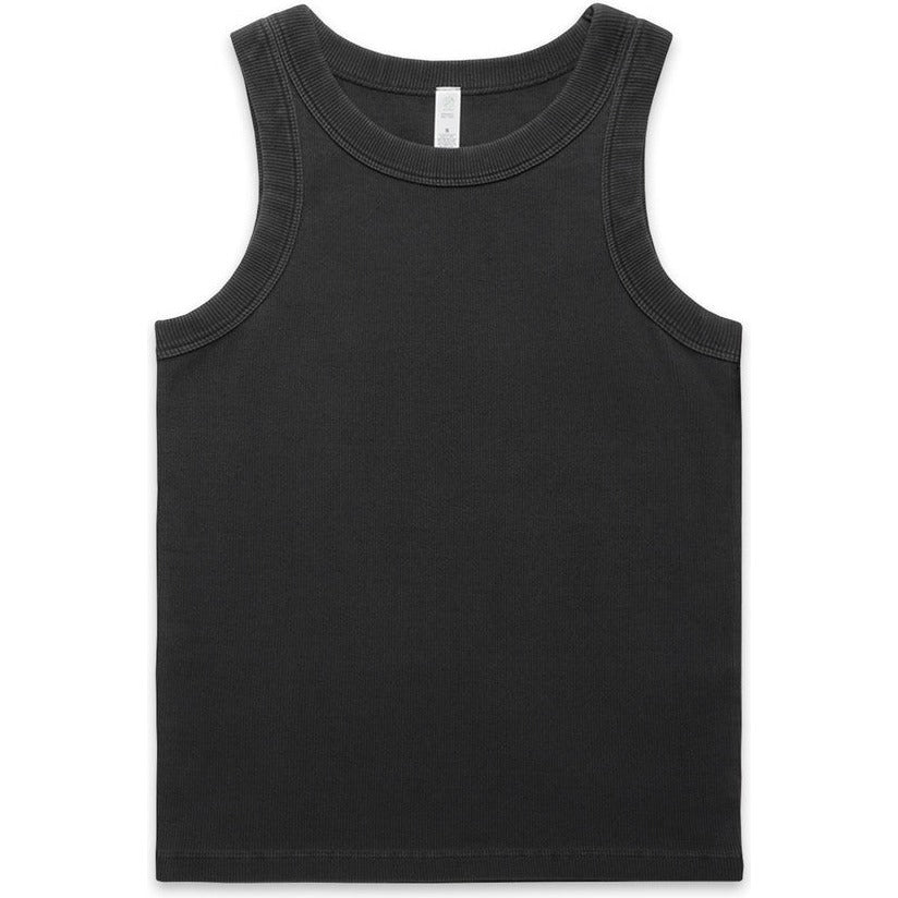 AS Colour Women's Faded Organic Rib Tank | 4034 (Faded Black)