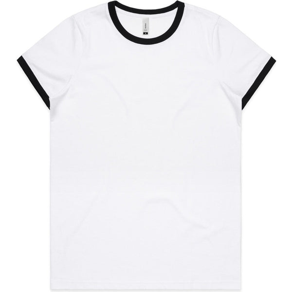 AS Colour Women's Maple Ringer Tee | 4053 (White/Black)