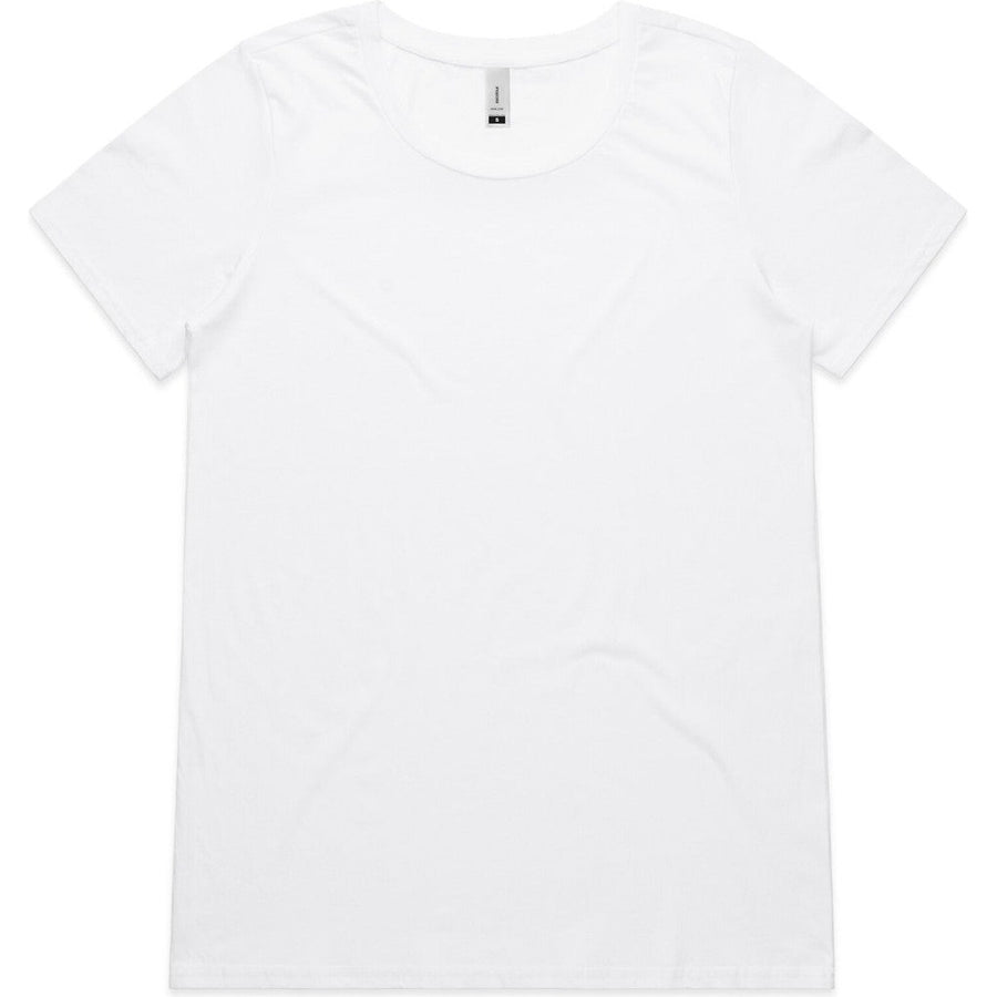 AS Colour Women's Shallow Scoop Tee | 4011 (White)