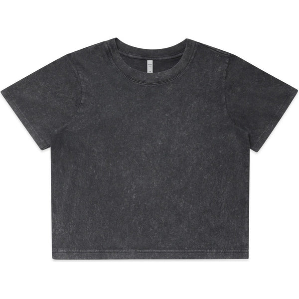 AS Colour Women's Stone Wash Heavy Crop Tee | 4086 (Black Stone)