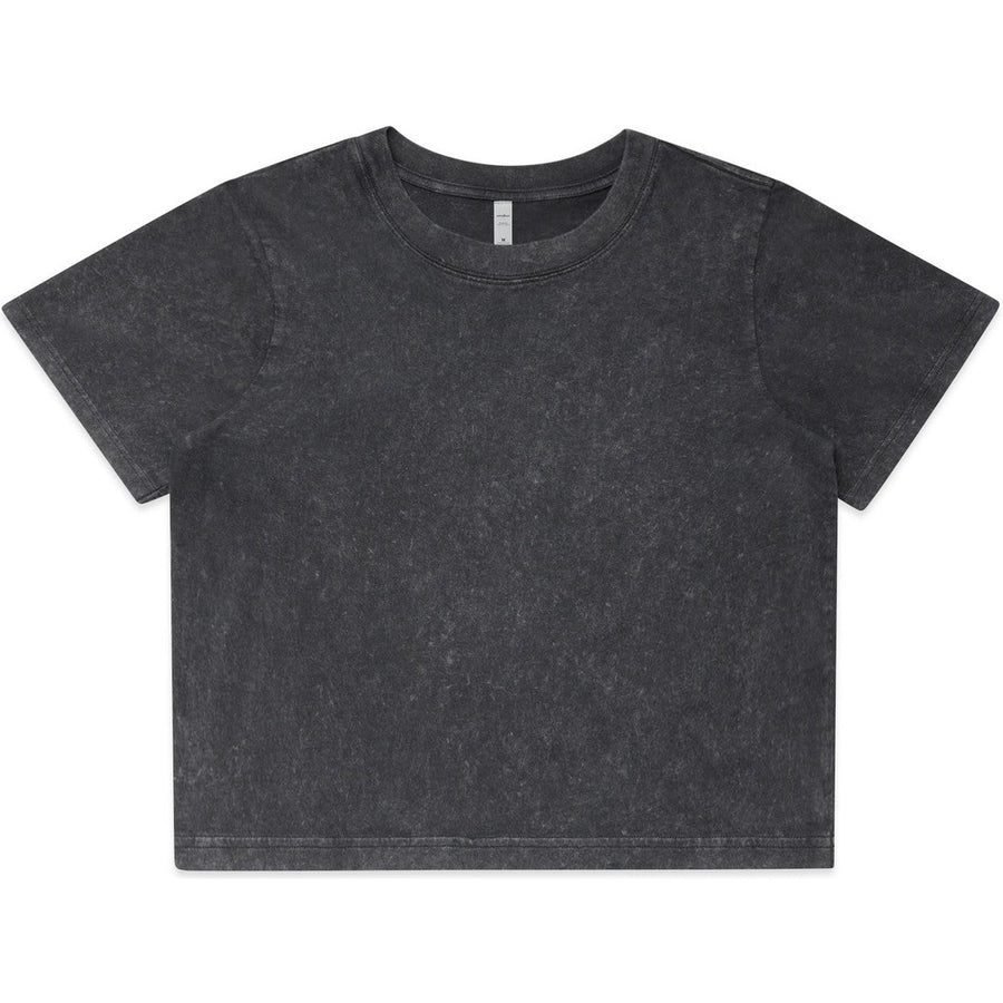 AS Colour Women's Stone Wash Heavy Crop Tee | 4086 (Black Stone)