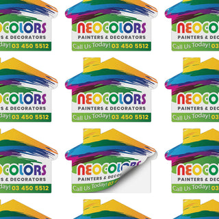 Imprint Labels 70 x 50mm - House Shaped (White) — Layout Example