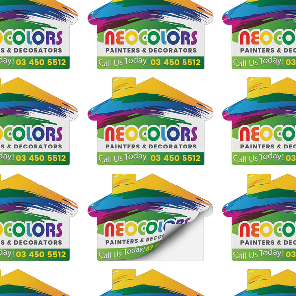 Imprint Labels 70 x 50mm - House Shaped (Clear)