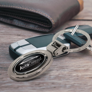 Orbit Spinning Metal Key Ring (Shiny Chrome) — Feature