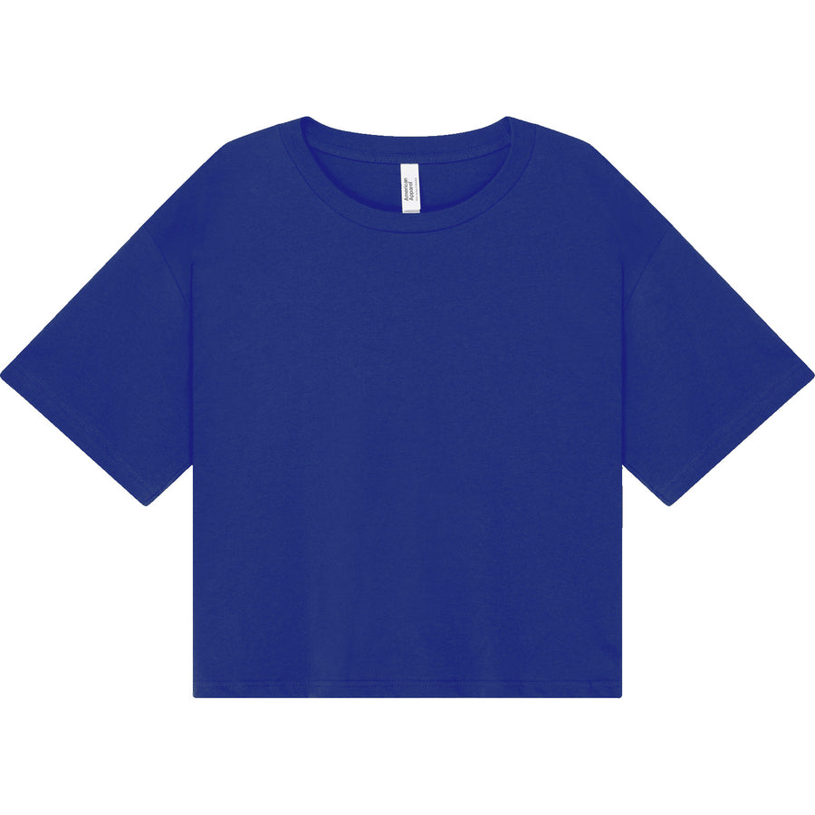 American Apparel 102 Boxy Cropped T-Shirt (Lapis)